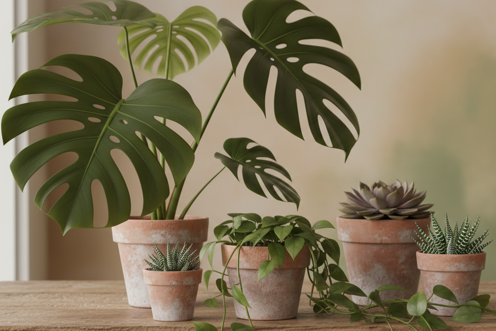 Plants swaying in breeze